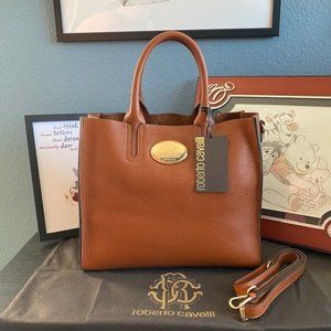 Roberto Leather Tote Cognac Brown